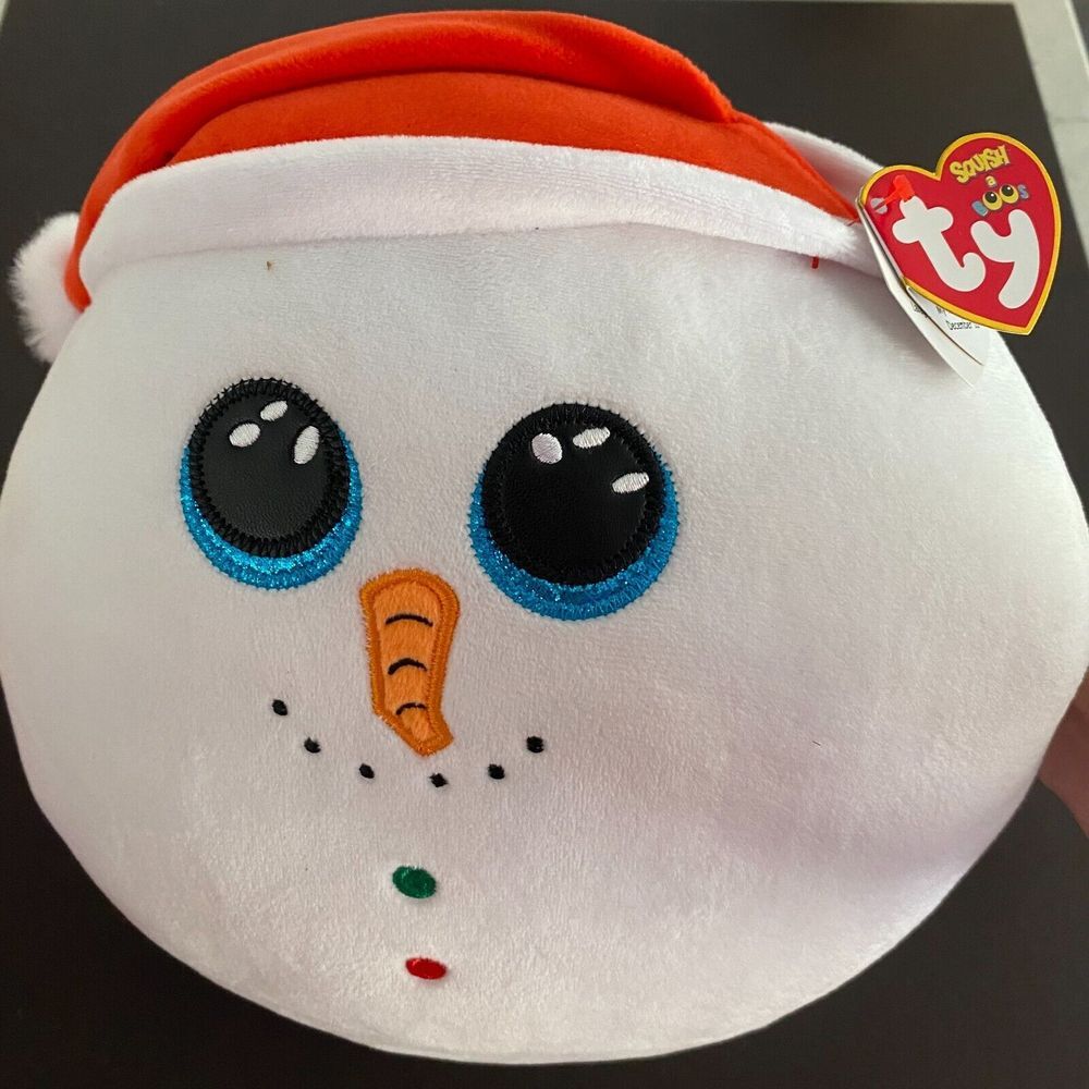 TY‎ Squish-a-Boos Collection Flurry the Snowman Small Stuffed Soft Plush Toy